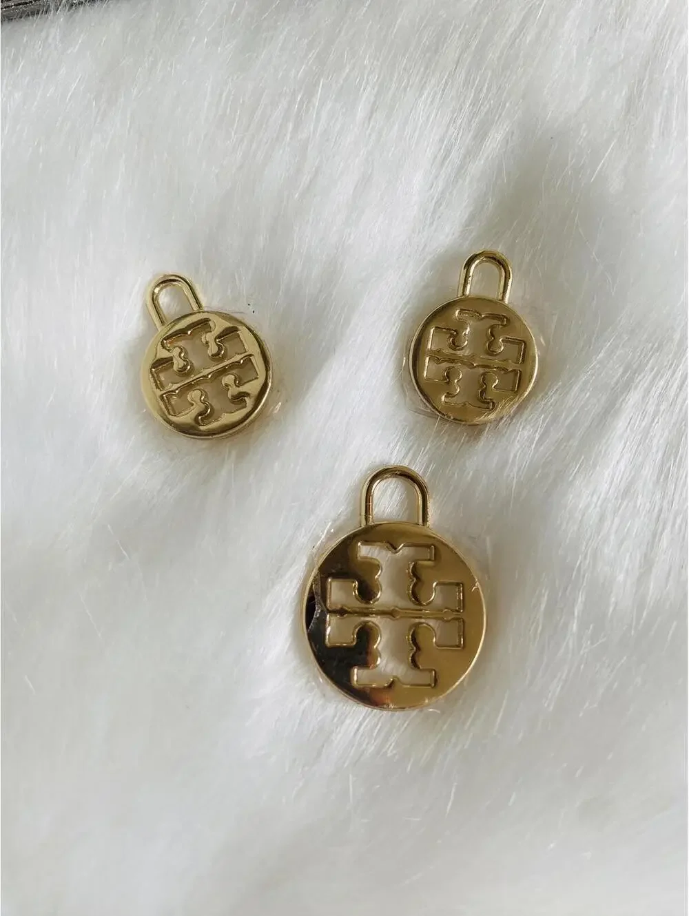 Tory Burch Gold Logo Charms Set of 3